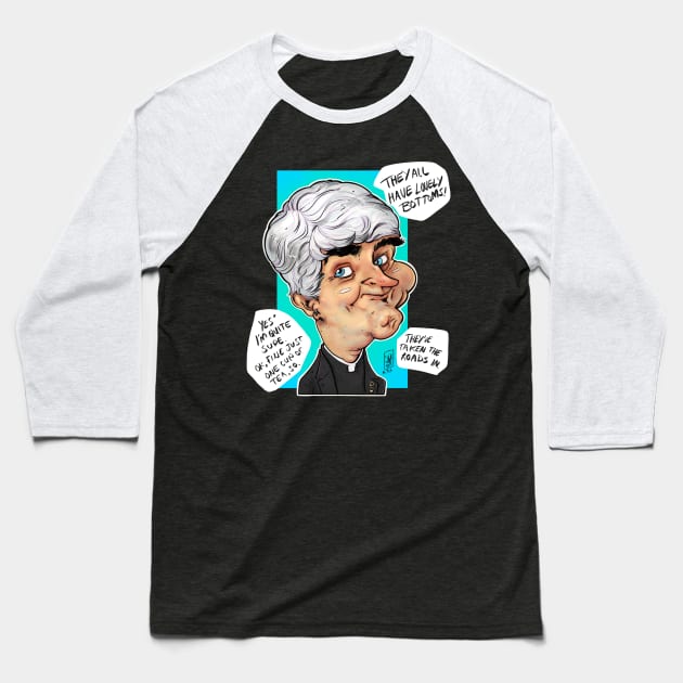 Father Ted Baseball T-Shirt by SketchieDemon